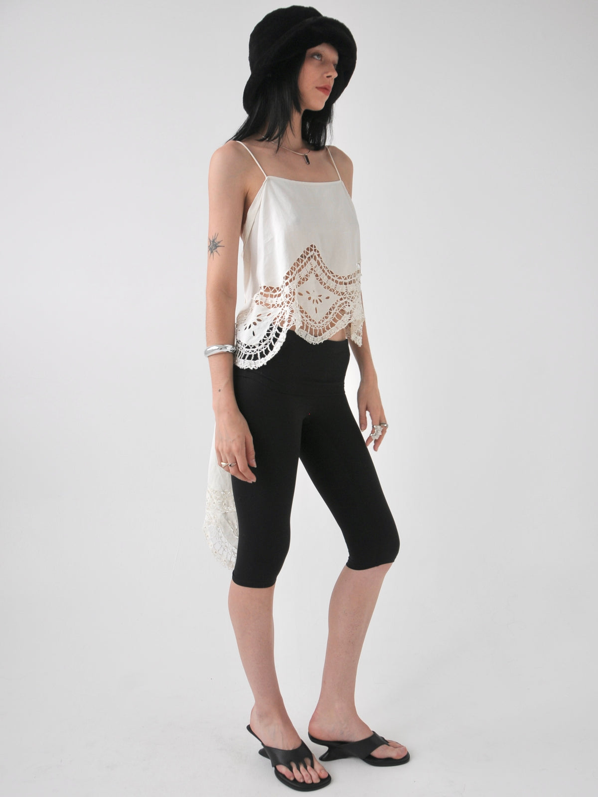 Rosanna embroidered vintage linen lace drape top
