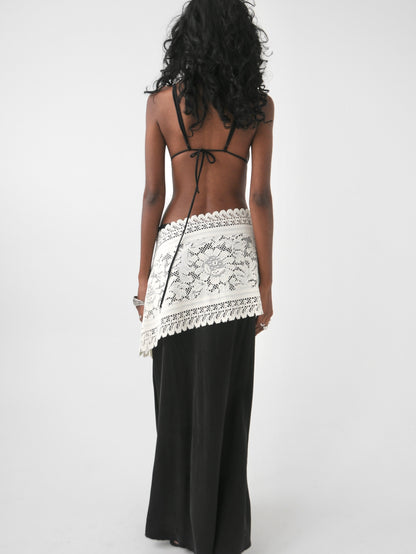Rosalie vintage lace tie overlay mini skirt