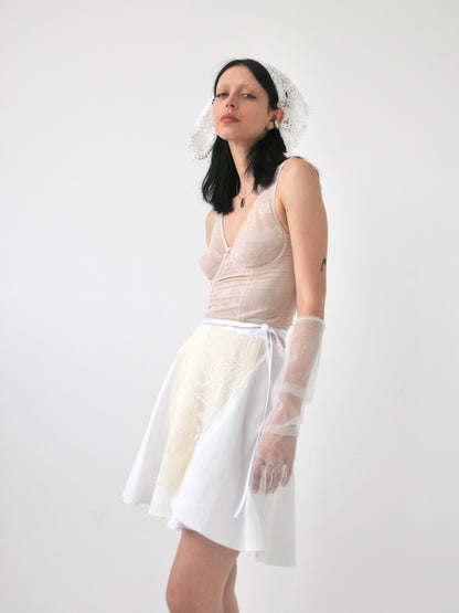 Ballet filet crochet and cotton wrap skirt