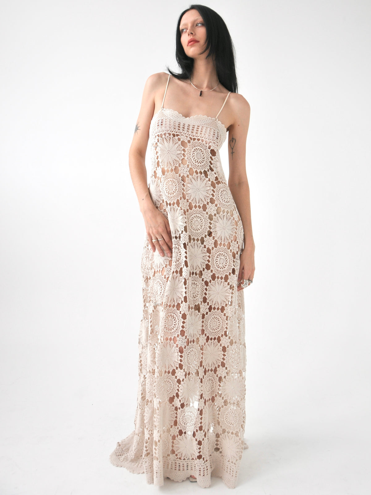 Chloe vintage crochet lace maxi dress