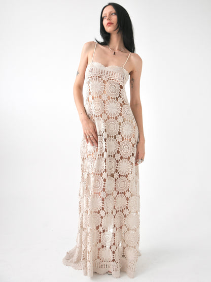 Chloe vintage crochet lace maxi dress