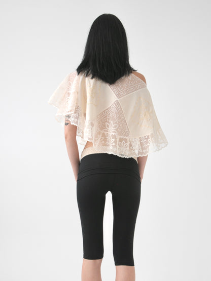 Heaven vintage patched lace poncho top