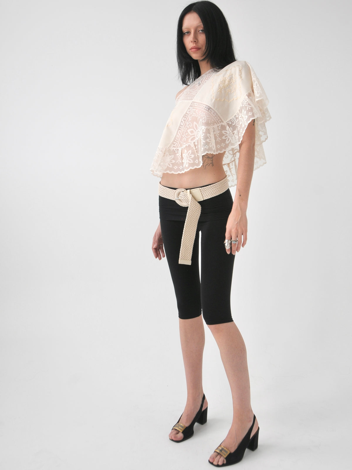 Heaven vintage patched lace poncho top
