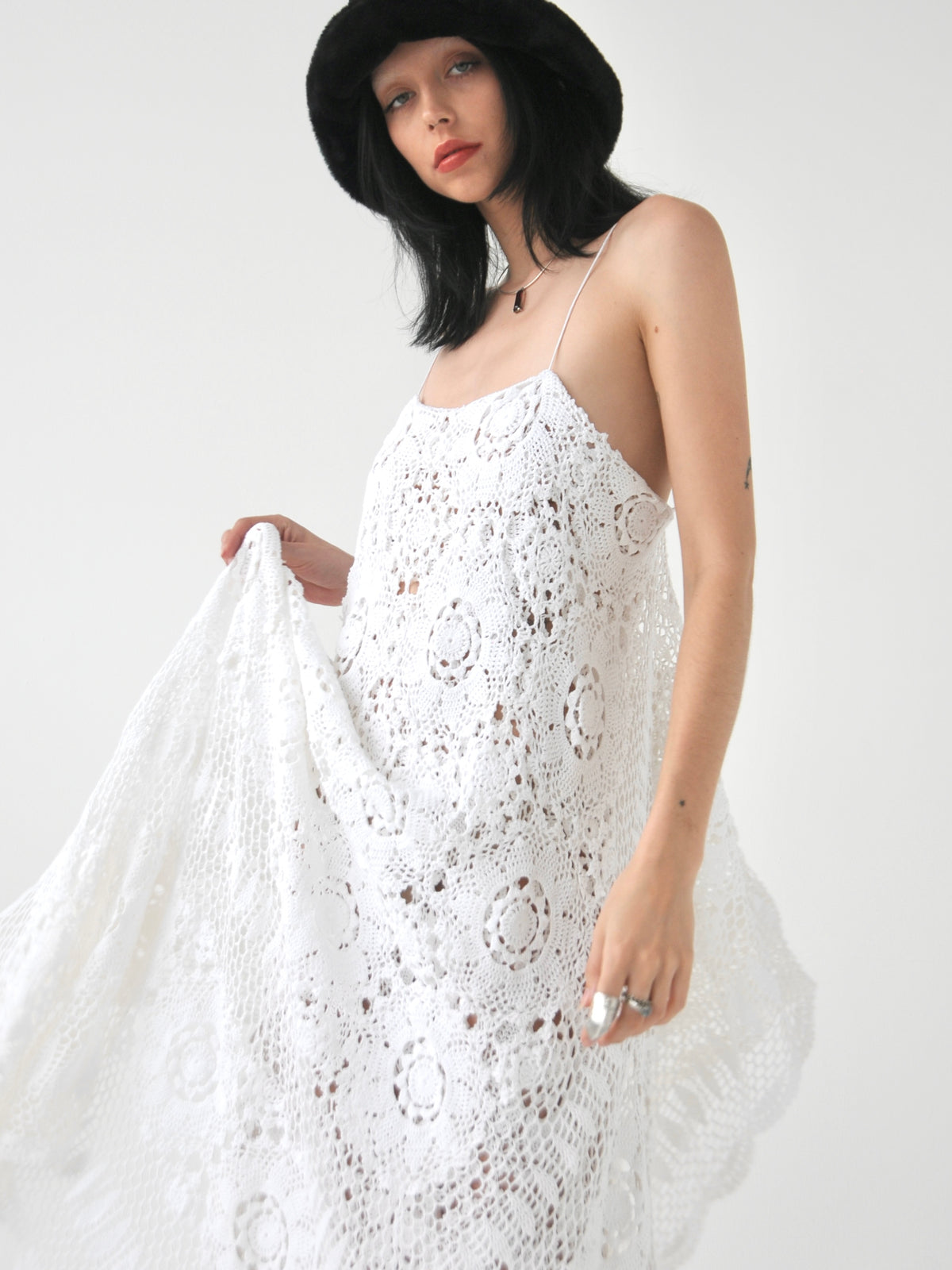 Lillian vintage crochet lace maxi dress