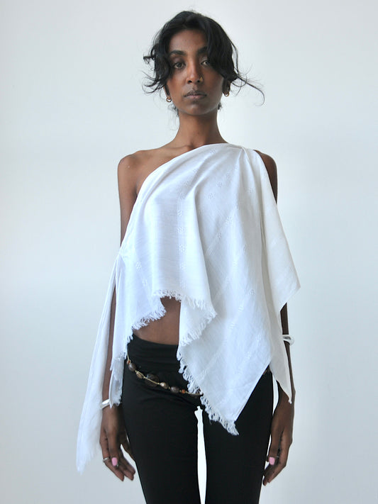 Chrome sheer poncho