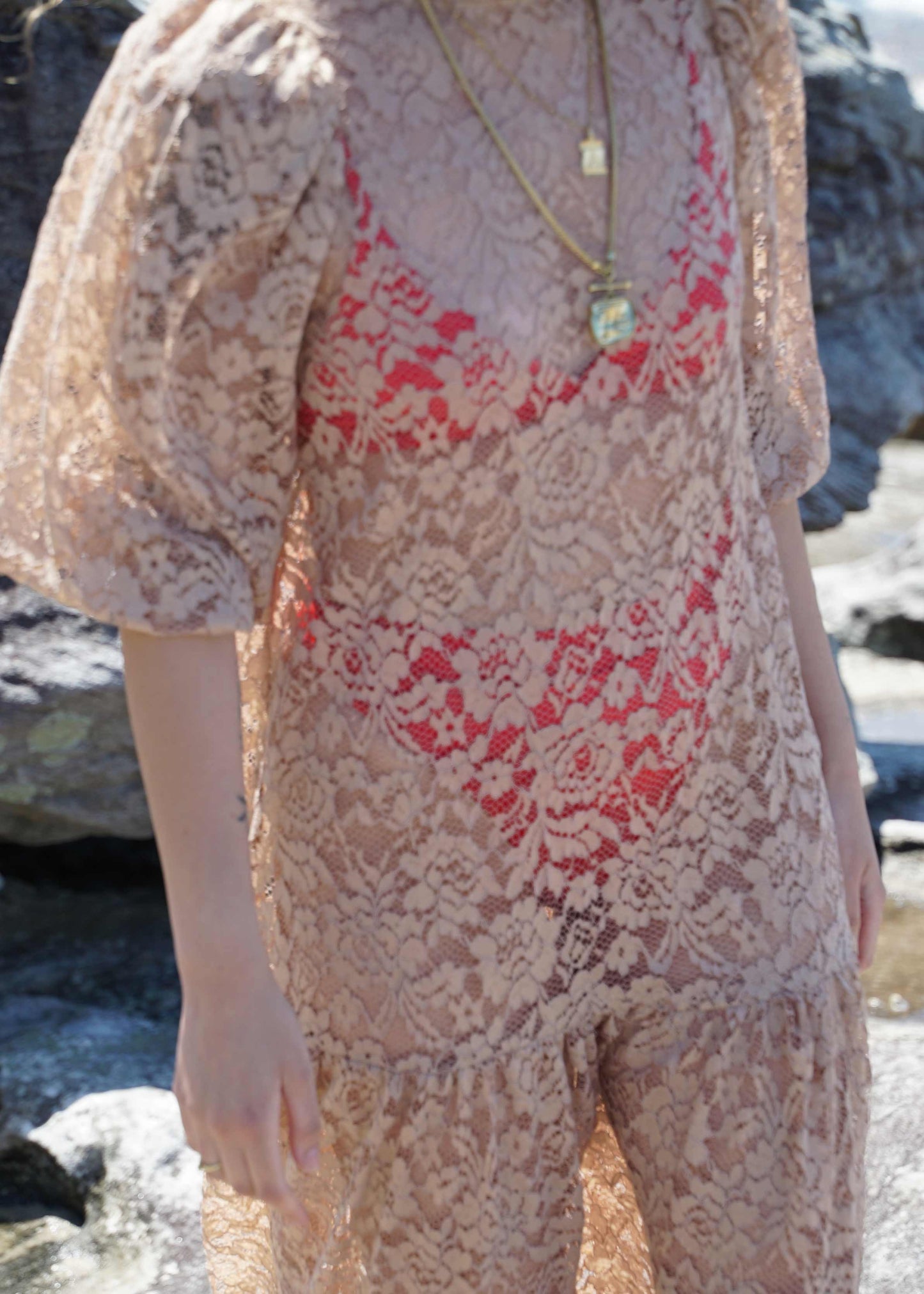 Foley Lace Dress Blush