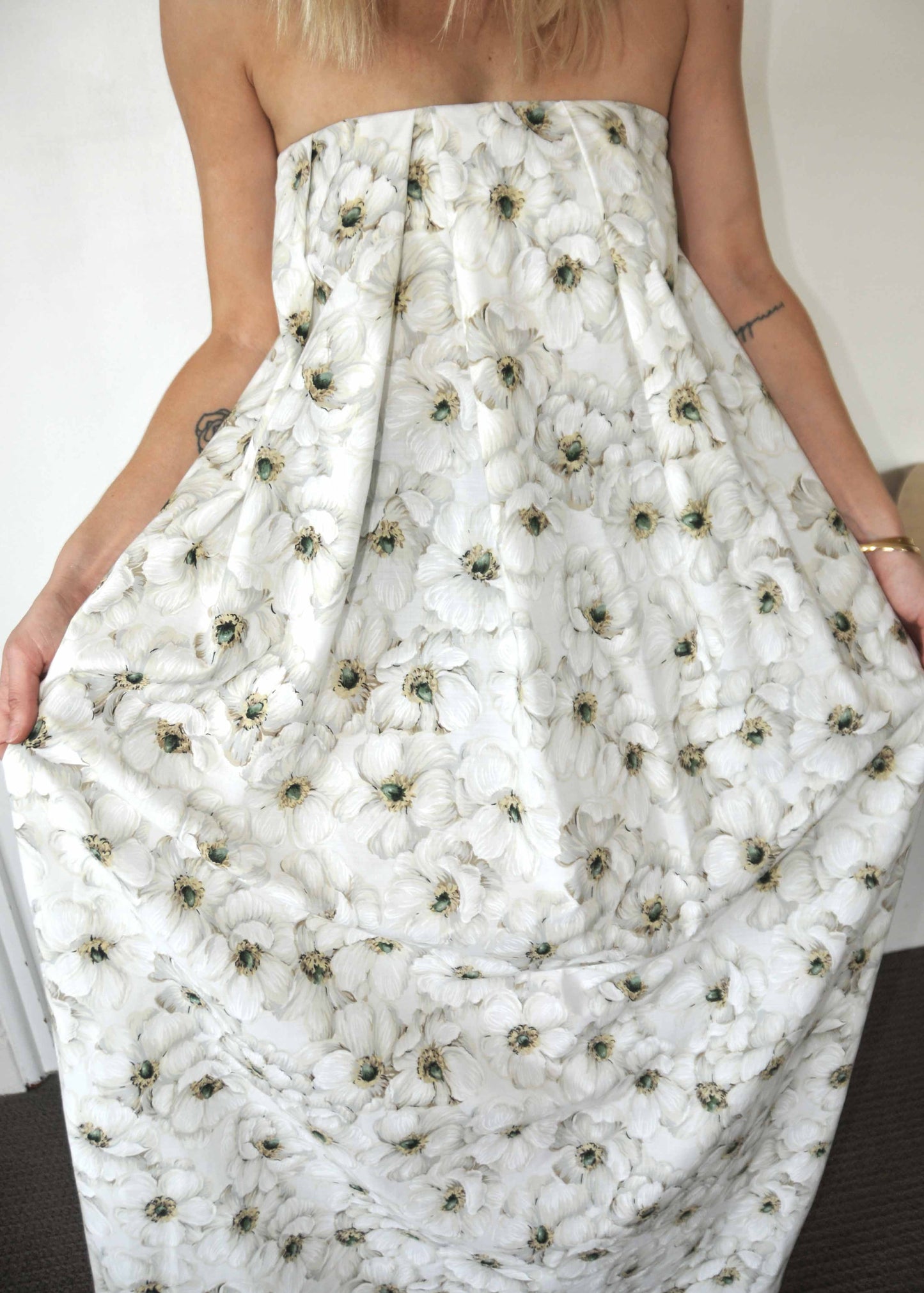 Lola Midi Dress White Floral