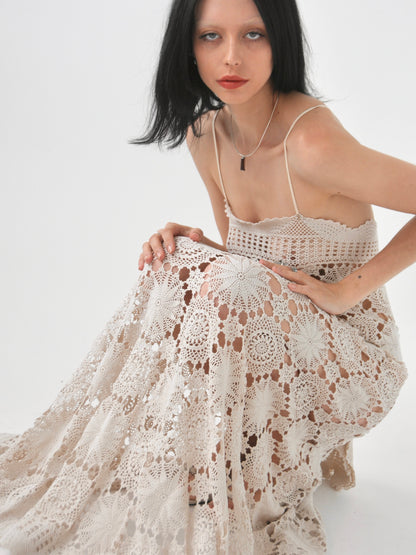 Chloe vintage crochet lace maxi dress