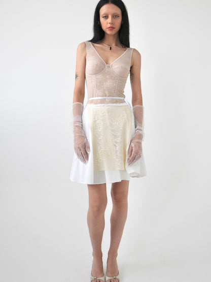 Ballet filet crochet and cotton wrap skirt