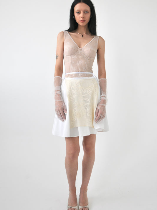 Ballet filet crochet and cotton wrap skirt