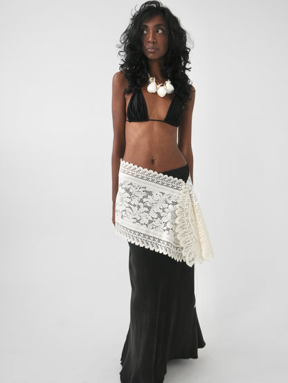 Rosalie vintage lace tie overlay mini skirt