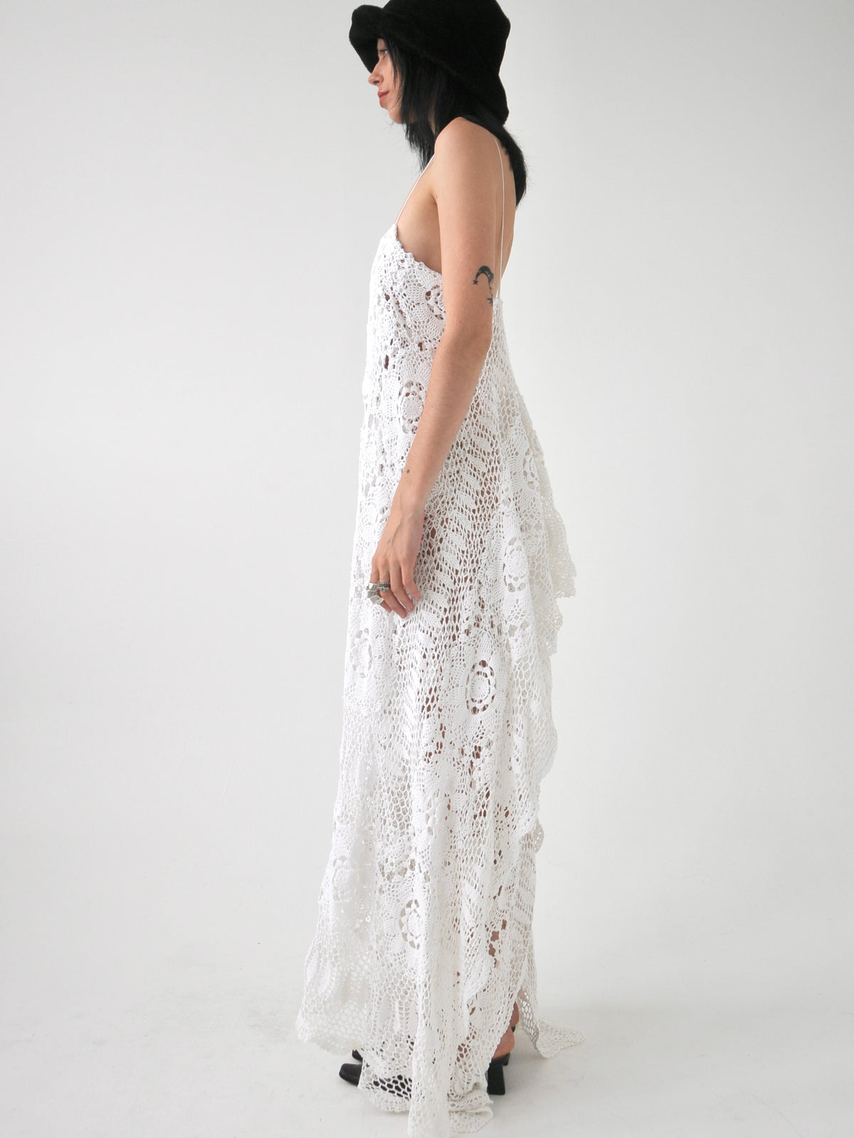 Lillian vintage crochet lace maxi dress
