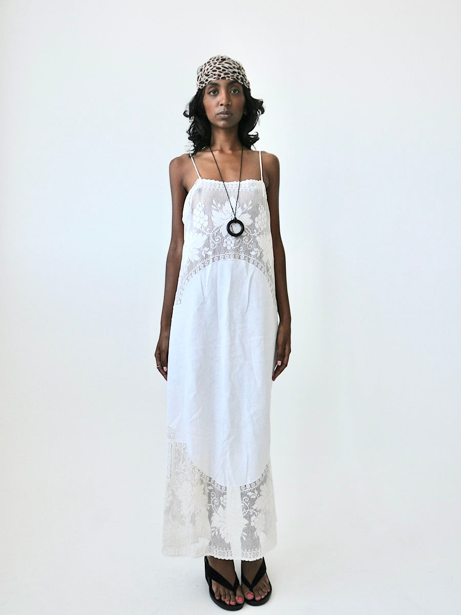Goldie lace and linen dress