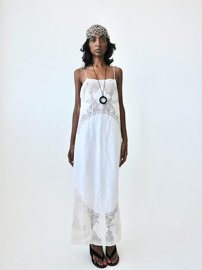 Goldie lace and linen dress