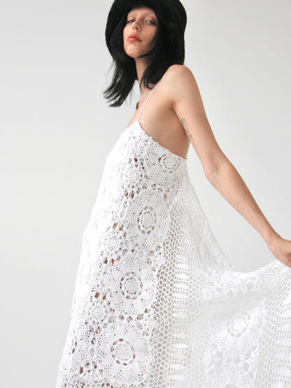 Lillian vintage crochet lace maxi dress