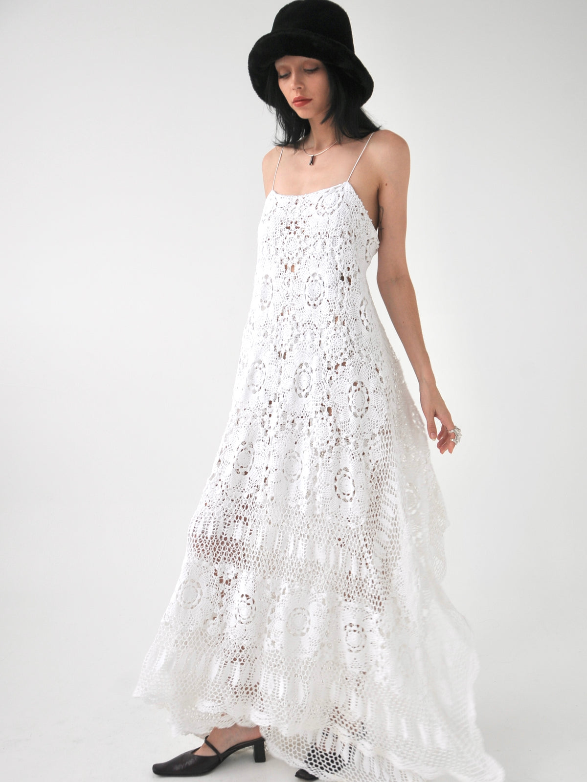 Lillian vintage crochet lace maxi dress