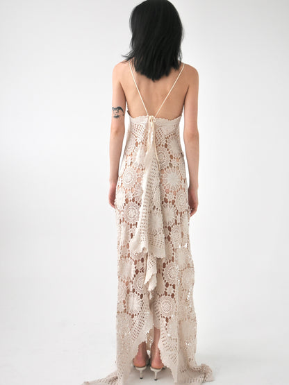 Chloe vintage crochet lace maxi dress