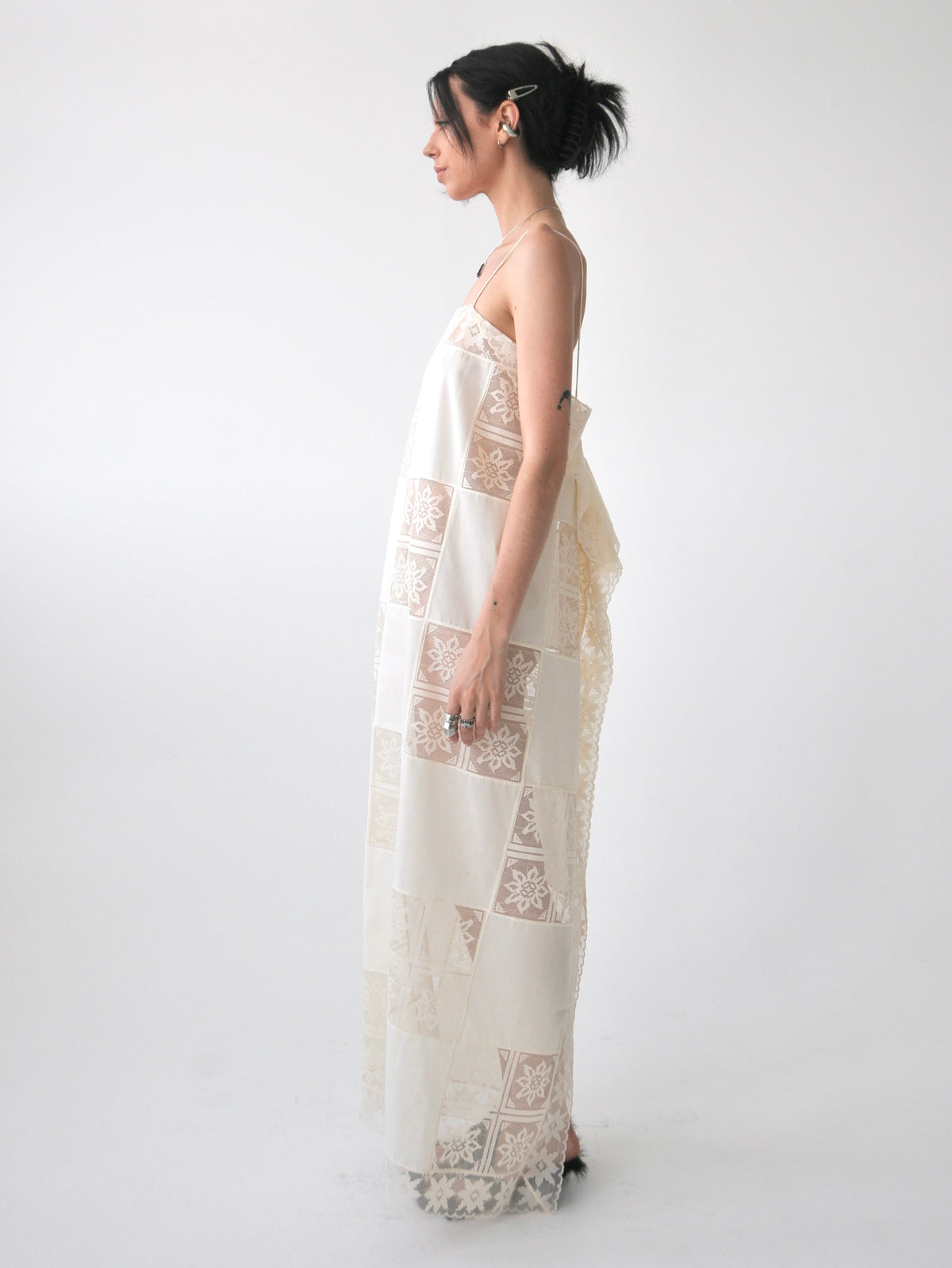 Heaven vintage patched lace maxi dress