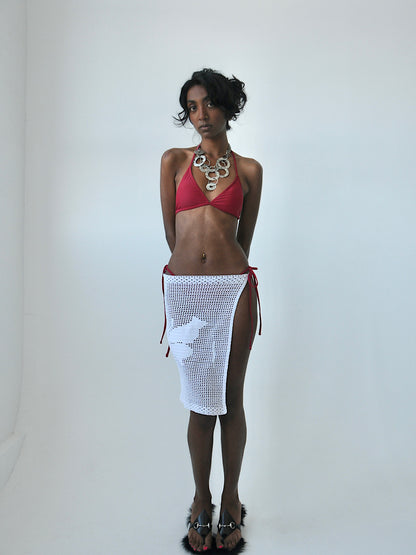 Butterfly crochet tie skirt overlay