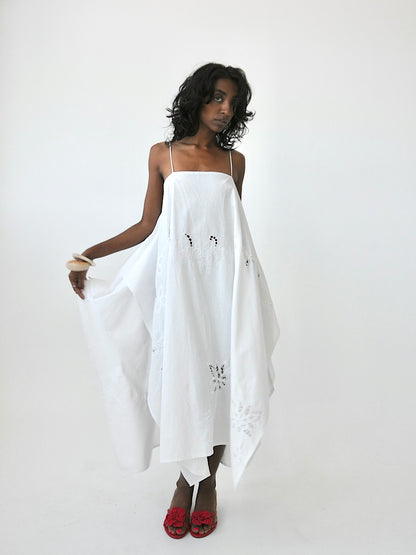 Figure appliqué cotton maxi dress
