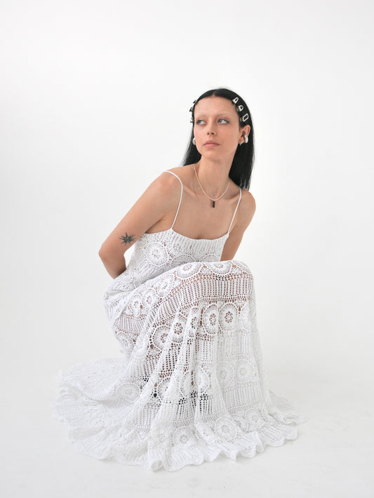 Charlie vintage crochet lace maxi dress
