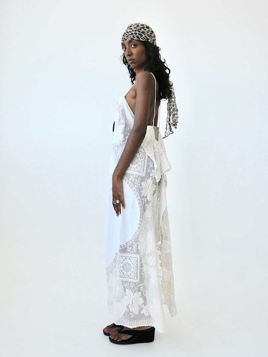 Goldie lace and linen dress