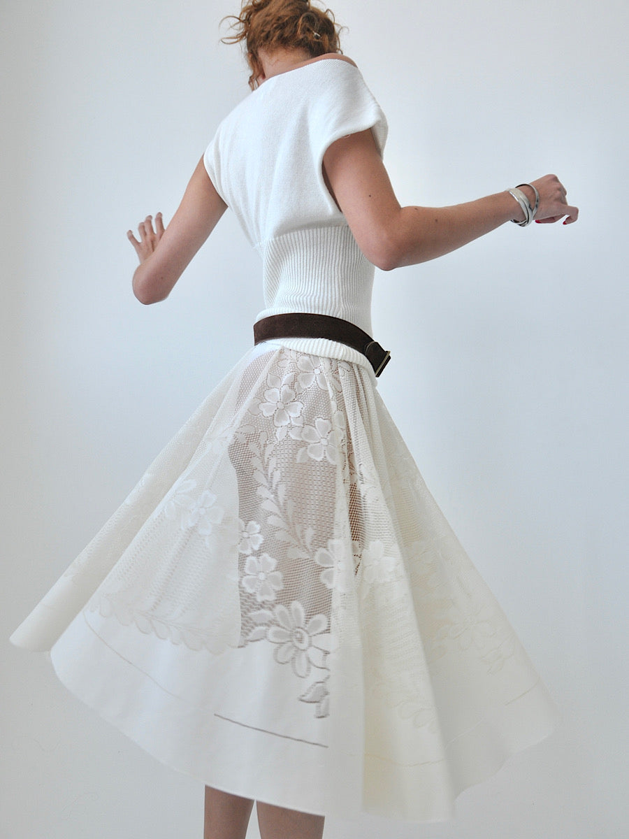 Opaline circle lace midi skirt