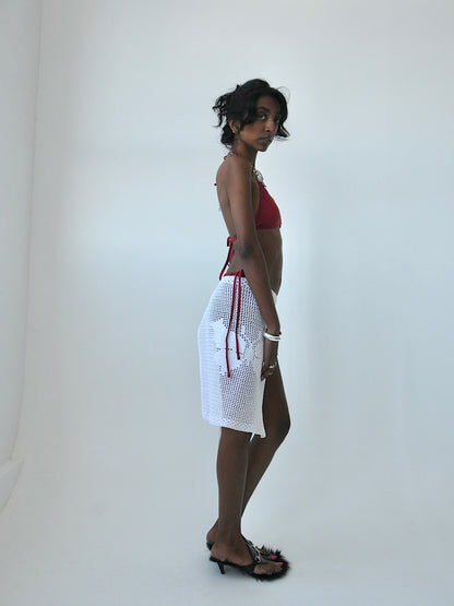 Butterfly crochet tie skirt overlay