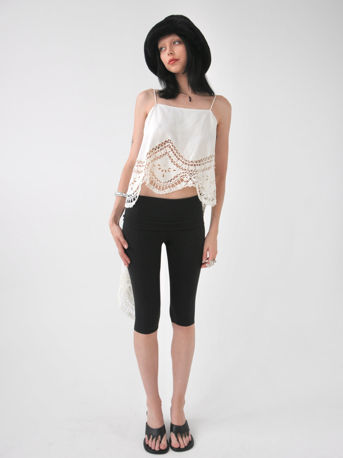 Rosanna embroidered vintage linen lace drape top