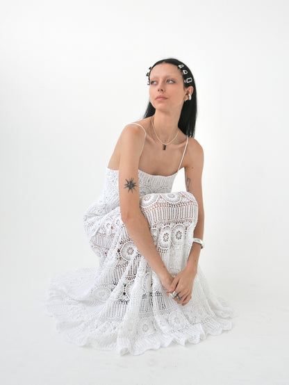 Charlie vintage crochet lace maxi dress