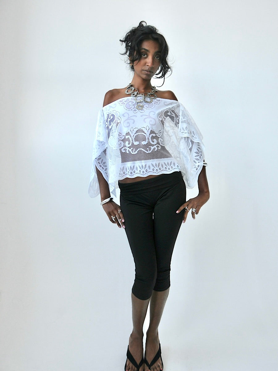 Halo draped lace poncho top II