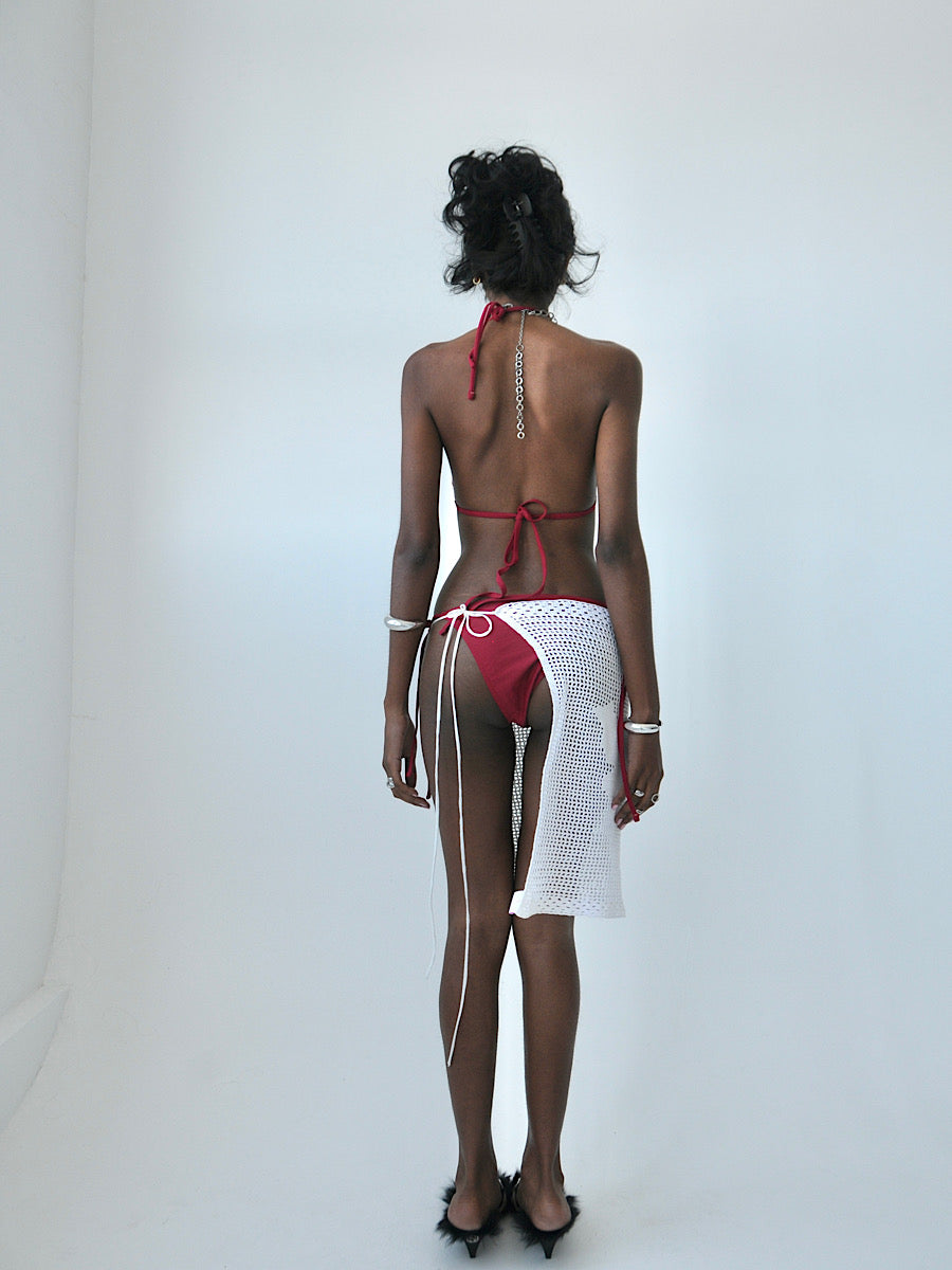 Butterfly crochet tie skirt overlay