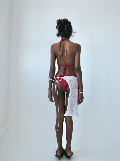 Butterfly crochet tie skirt overlay