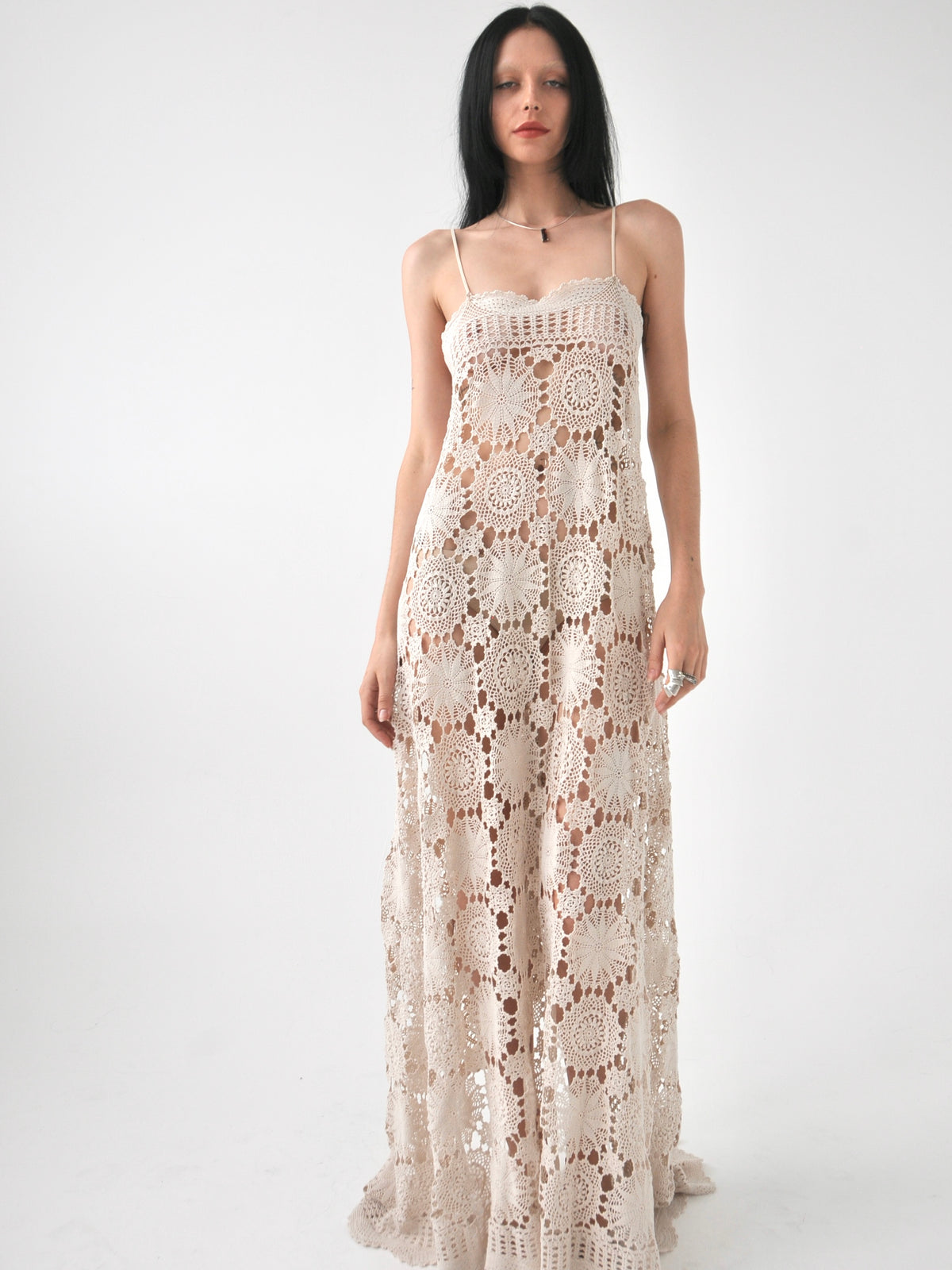 Chloe vintage crochet lace maxi dress