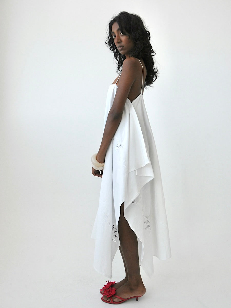 Figure appliqué cotton maxi dress