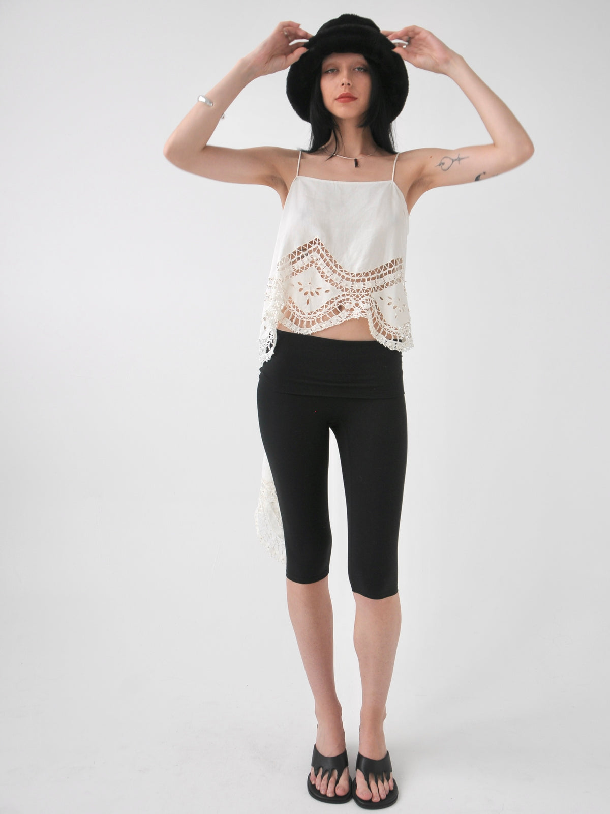 Rosanna embroidered vintage linen lace drape top