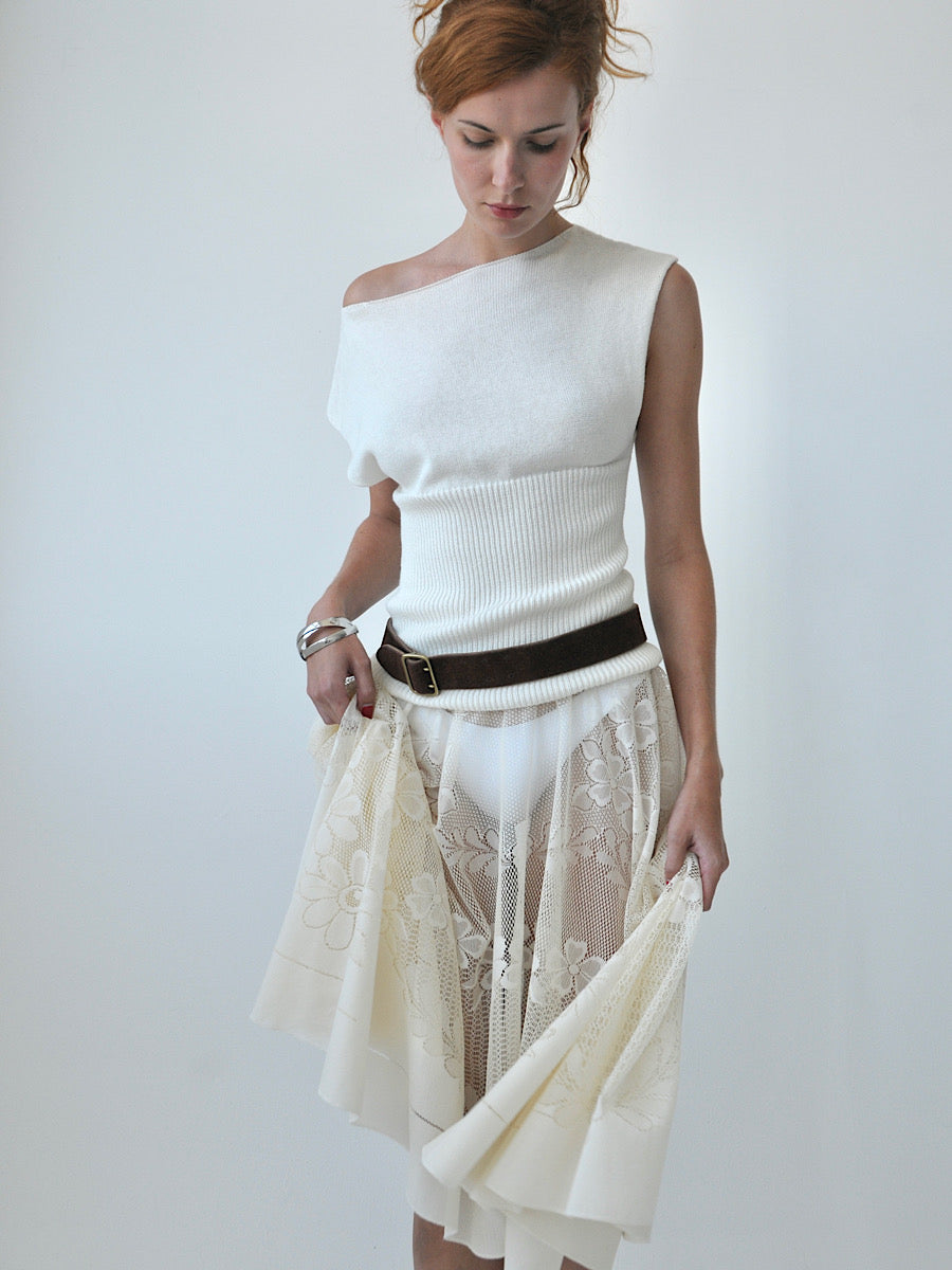 Opaline circle lace midi skirt