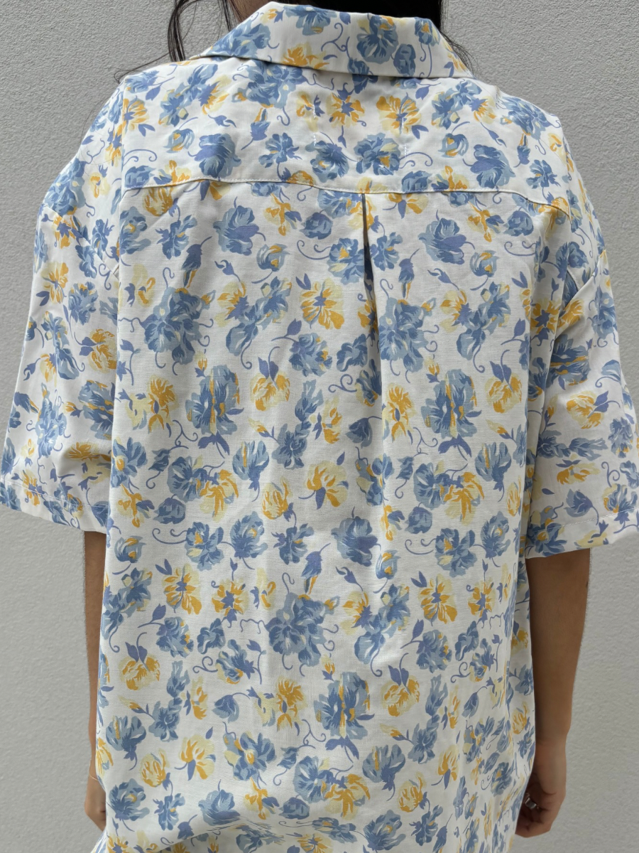 Azure Floral Camille Shirt