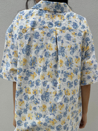 Azure Floral Camille Shirt