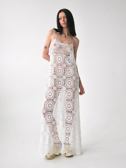 Kate vintage crochet lace maxi dress