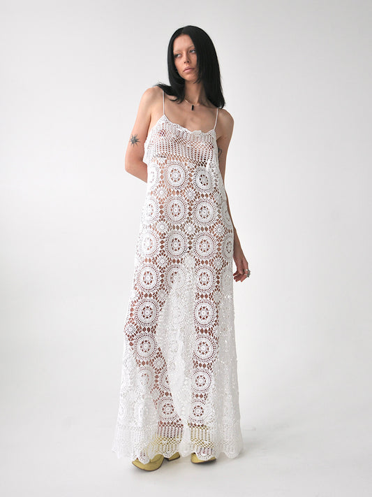 Kate vintage crochet lace maxi dress