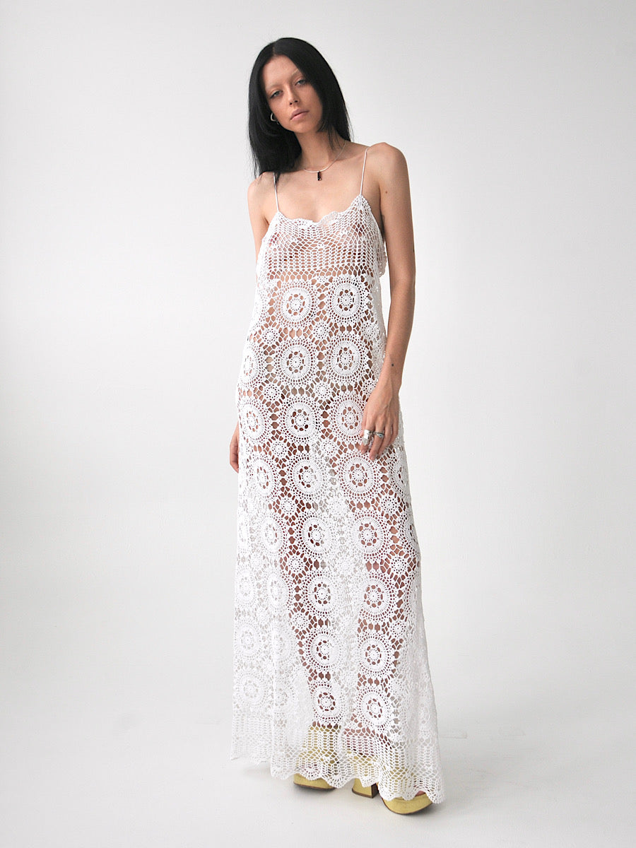 Kate vintage crochet lace maxi dress