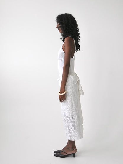 Forever vintage contrast lace lingerie midi dress