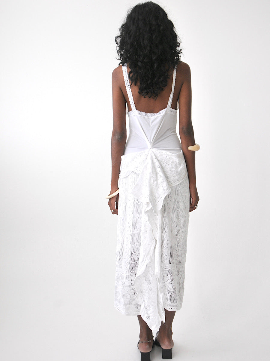 Forever vintage contrast lace lingerie midi dress