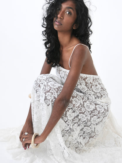 Cascade vintage lace maxi dress