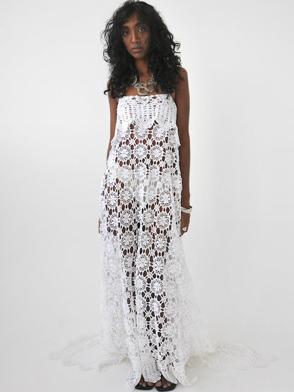 Cleo vintage crochet lace maxi dress