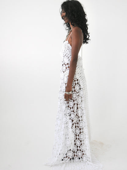Cleo vintage crochet lace maxi dress