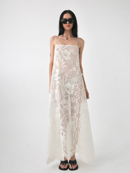 Peony vintage lace maxi dress