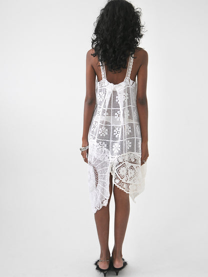Stellar knee-length vintage lace midi dress