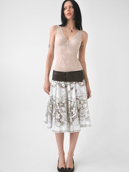 Jillian vintage lace circle midi skirt